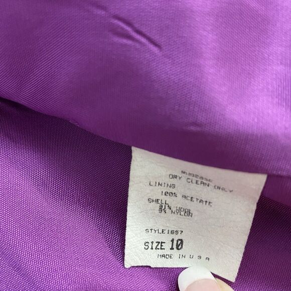 Lauren Meren Blazer Womens 10 Vtg Purple Jacket Officecore Corpcore Career Work - Picture 4 of 12